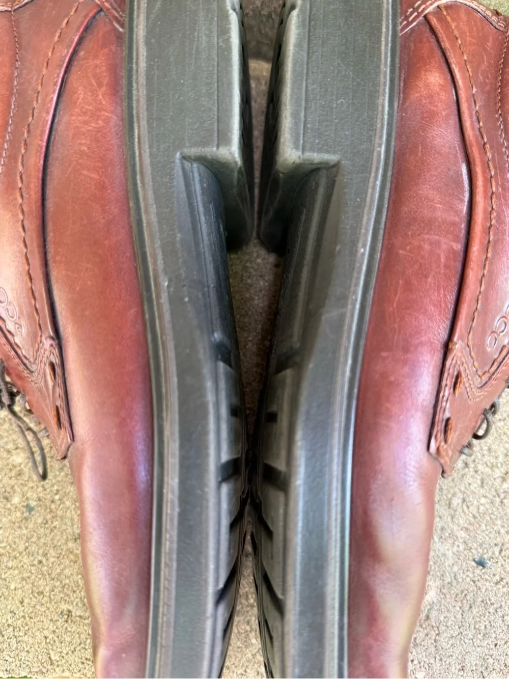 Ecco Men's Chestnut Brown Leather Derby Lace Up Shoes Size 45